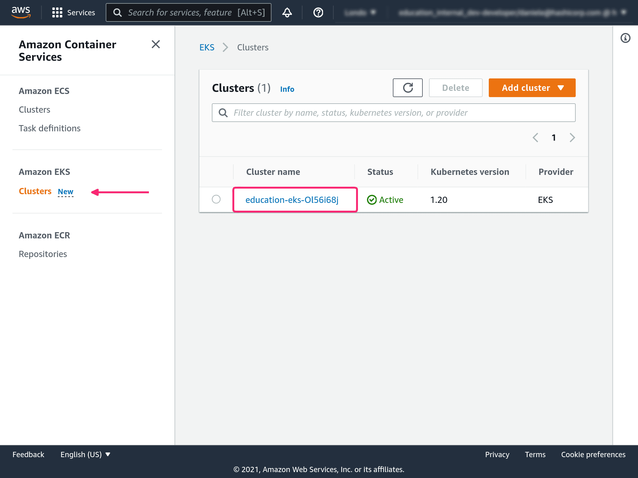 AWS console VPC details